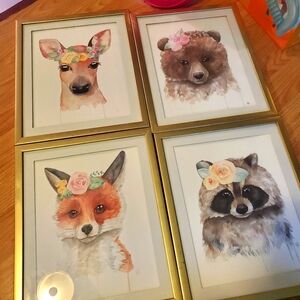Small business reprints woodland flower animals